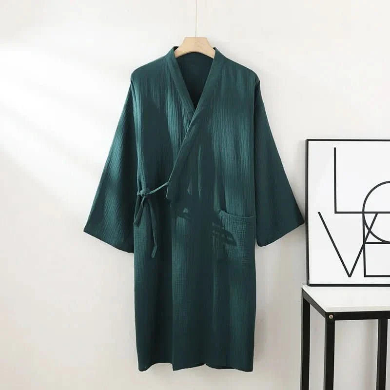 KOMFERA - Premium Cotton Lounge Kimono, Breathable unisex bathrobe for relaxation and home spa