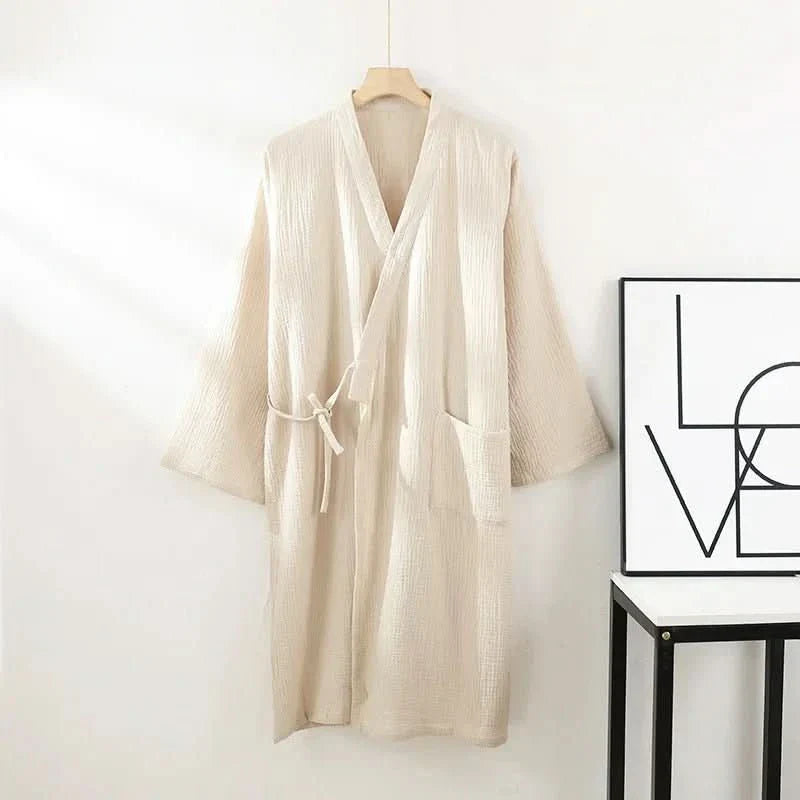 KOMFERA - Premium Cotton Lounge Kimono, Breathable unisex bathrobe for relaxation and home spa