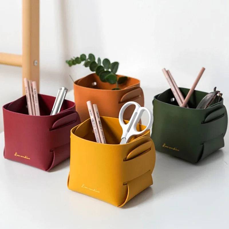 Creative PU Leather Storage Box Multifunctional Organiser
