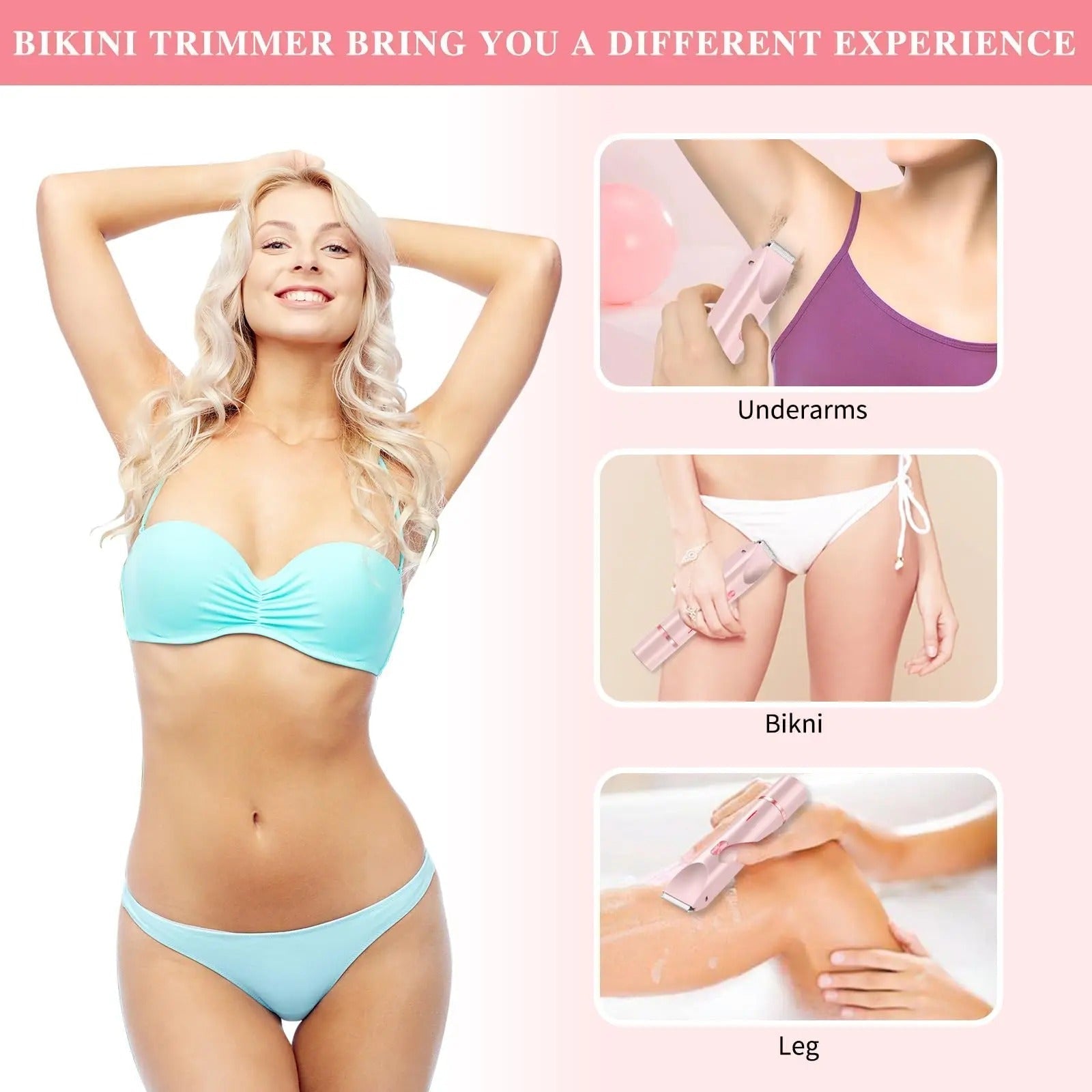 Electric Trimmer Waterproof Rechargeable Bikini Shaver