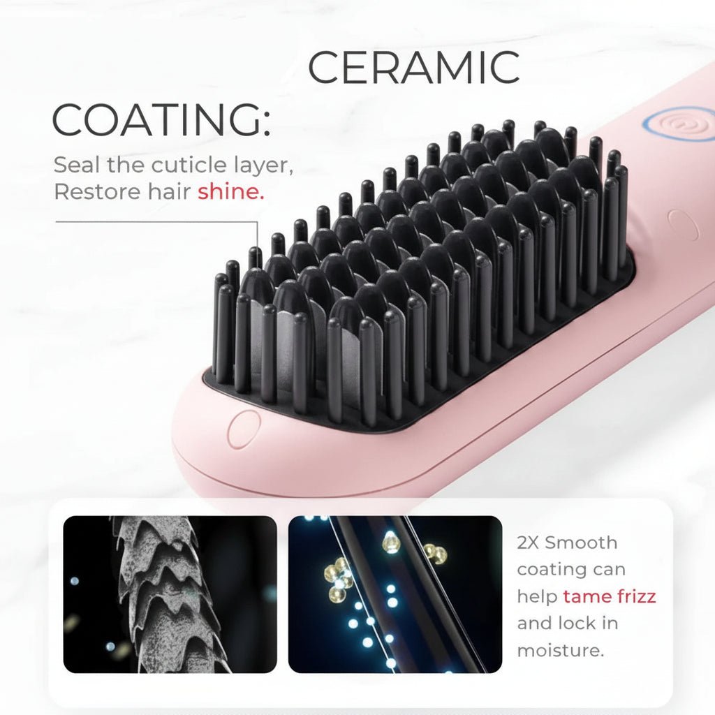SleekStyle – 3-in-1 Heat Brush for Smooth, Frizz-Free Hair