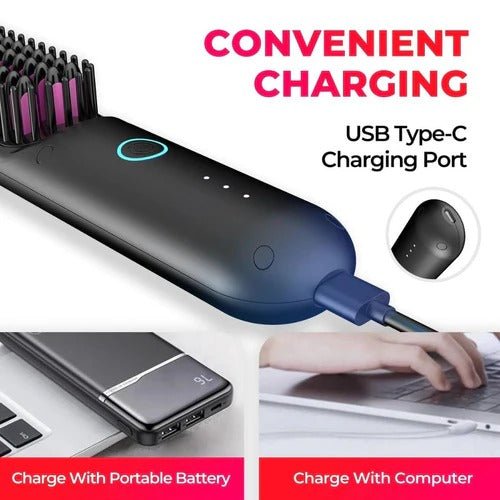 SleekStyle – 3-in-1 Heat Brush for Smooth, Frizz-Free Hair