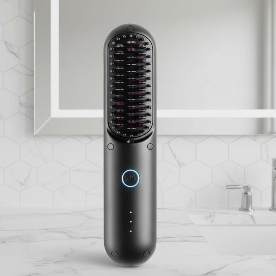 SleekStyle – 3-in-1 Heat Brush for Smooth, Frizz-Free Hair
